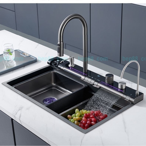 Chậu rửa bát 7 phím | inox 304 cao cấp | Vòi đồng | Chậu inox 304