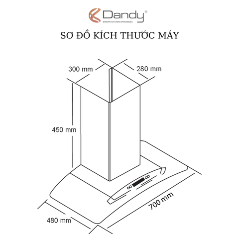 Máy hút khói khử mùi cao cấp Dandy DY-589