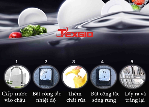 Máy rửa bát Công nghiệp Siêu Âm Texgio TGU 800SS