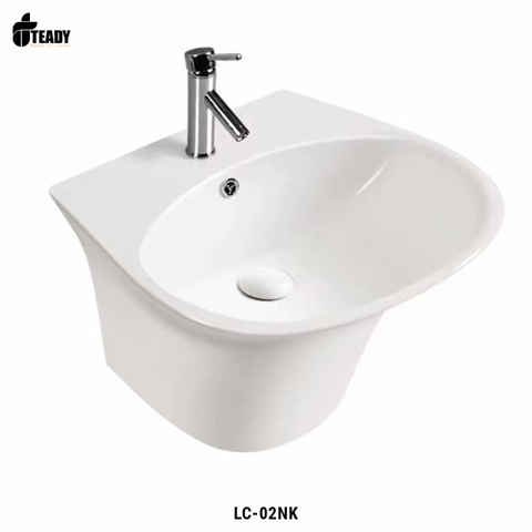 Lavabo Treo Tường Liền Chân Cao Cấp LC-02NK