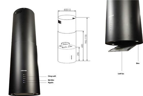 Máy hút mùi Kocher Serena CXW 188BL - cảm ứng vẫy tay