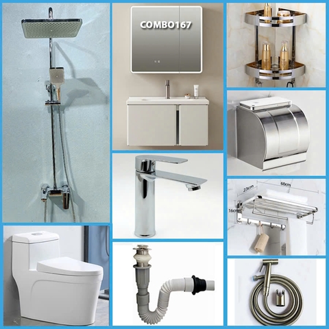 Combo phòng tắm, combo nhà tắm, trọn bộ thiết bị vệ sinh phòng tắm 167