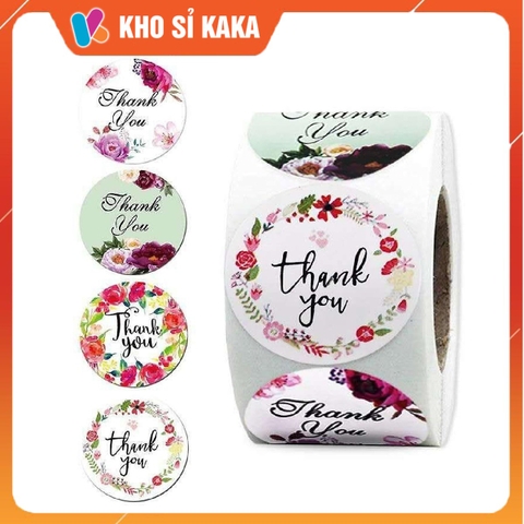 CUỘN 500 STICKER CẢM ƠN GÓI QUÀ CỰC XINH