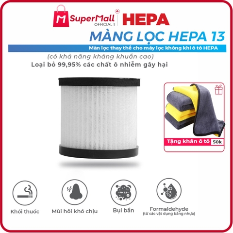 Màng lọc HEPA 13 cho máy lọc không khí ô tô HEPA - Công nghệ lõi lọc mới nhất lọc đến 99% bụi mịn, vi khuẩn