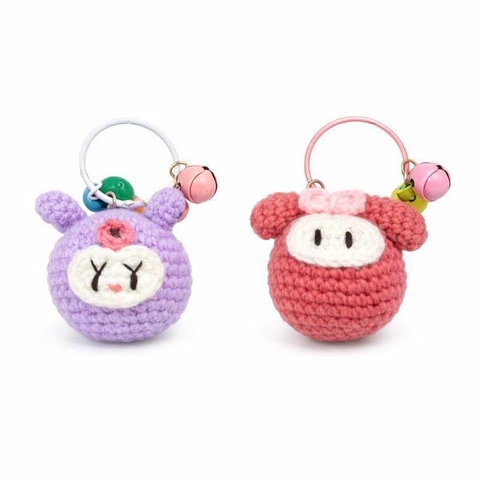 Móc khoá len thú vòng chuông