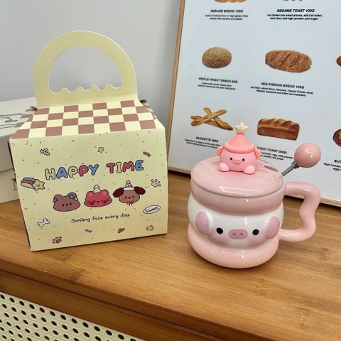 Ly cốc sứ thú cute ngôi sao