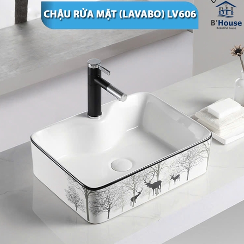 Chậu rửa mặt dương bàn (Lavabo) LV 606