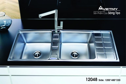 Chậu rửa chén Việt Mỹ H.12048 Inox 201