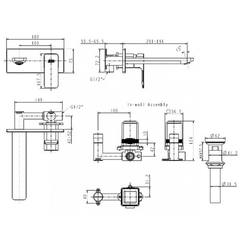 Vòi gắn tường American Standard WF-1304 nóng lạnh