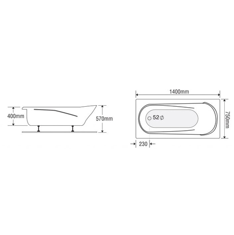 Bồn tắm dài Euroca EU1-1475