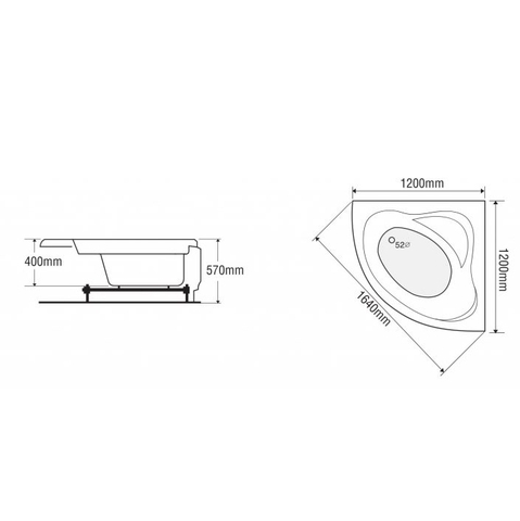 Bồn tắm góc Euroca EU2-1200