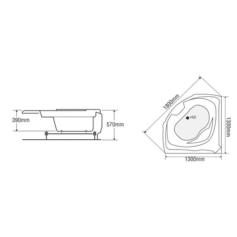 Bồn tắm góc Euroca EU2-1300