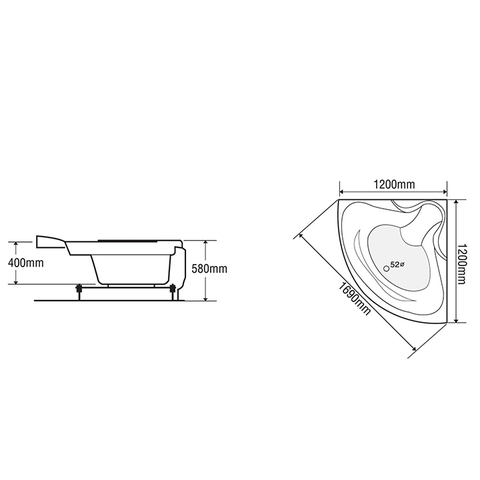 Bồn tắm góc Euroca EU3-1200