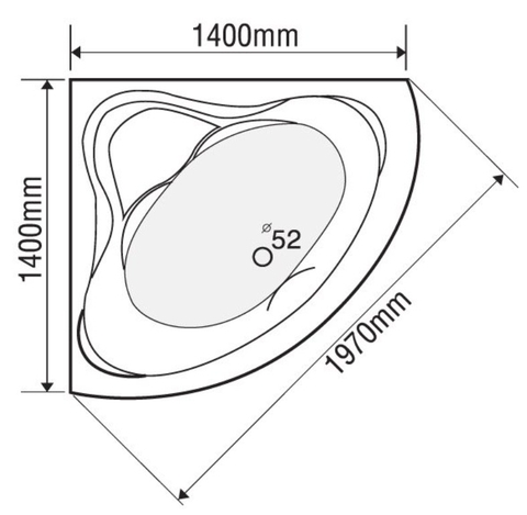 Bồn tắm góc Euroca EU3-1400