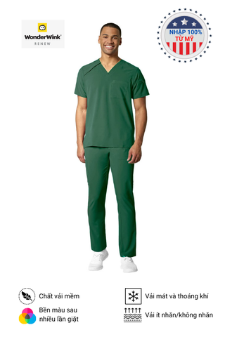 Scrubs WonderWink RENEW  EZ Zip Nam nhập khẩu 100% từ Mỹ