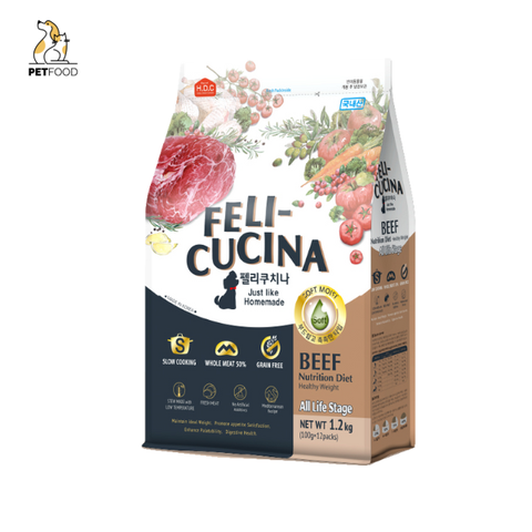 Thức ăn hạt mềm cho chó mọi lứa tuổi Felicucina Beef