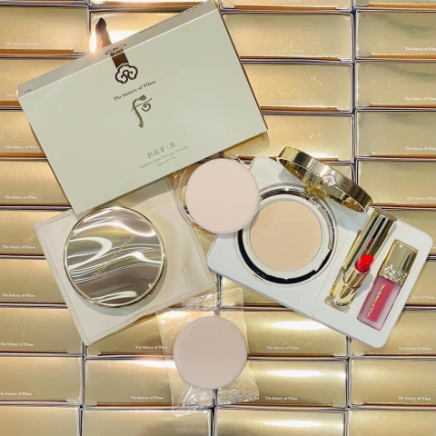 Set Phấn phủ whoo vàng luxury Powder tặng 2 son 70kw (50ea)
