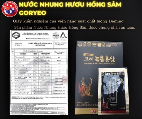 Nước hồng sâm lộc Nhung Hươu Goryeo(10ae)