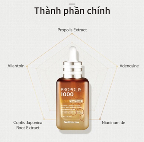 Tinh chất lọc ong Propolis 1000 Wellderma 50ml (100ea)
