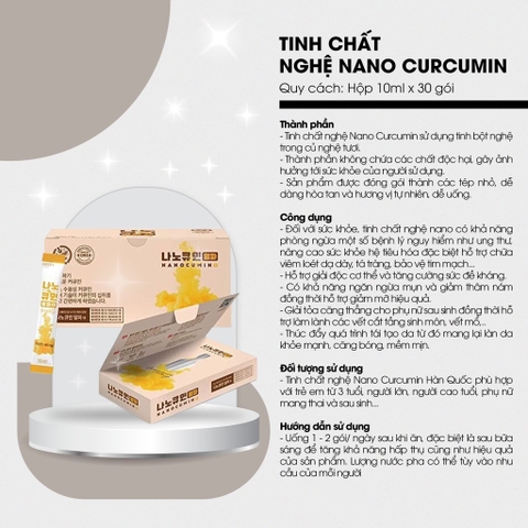 Nghệ nano cumin nội địa hàn quốc 30 ống 10ml (30ea)