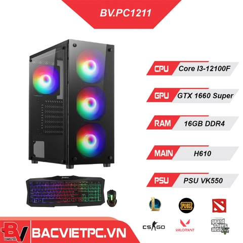 PC GAMING - ĐỒ HỌA INTEL I3-12100F| RAM 16GB | GTX 1660SUPER NEW | SSD 240G