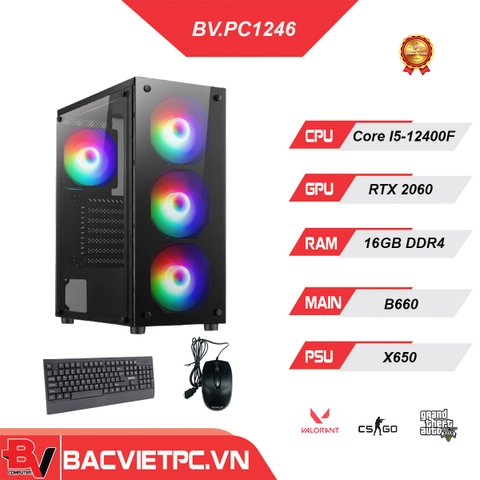 PC GAMING - ĐỒ HỌA INTEL I5-12400F | RAM 16GB | RTX 2060 MỚI | SSD 240GB