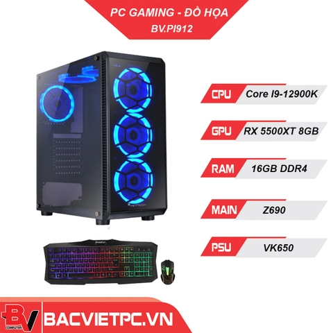 PC GAMING - ĐỒ HỌA INTEL I9 12900K | RAM 16GB| RX 5500 XT 8GB | NVME 256GB