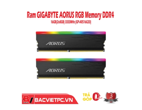 Ram GIGABYTE AORUS RGB Memory DDR4 16GB (2x8GB) 3333MHz (GP-ARS16G33)