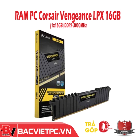 RAM Máy Tính Corsair Vengeance LPX 16GB (1x16GB) DDR4 3000MHz