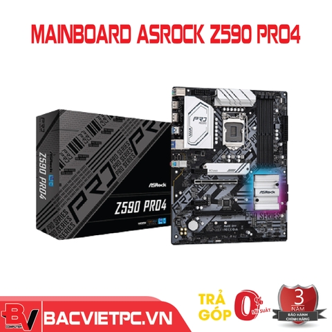 Mainboard ASROCK Z590 PRO4 (Intel Z590, Socket 1200, ATX, 4 khe Ram DDR4)