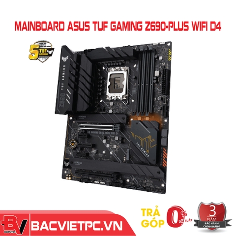 Mainboard ASUS TUF GAMING Z690-PLUS WIFI D4. (Intel Z690, Socket 1700, ATX, 4 khe RAM DDR4)