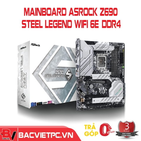 Mainboard ASROCK Z690 STEEL LEGEND WiFi 6E (Intel Z690, Socket 1700, ATX, 4 khe Ram DDR4)