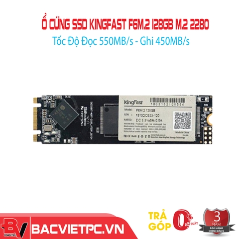 Ổ cứng SSD KINGFAST F6M.2 128GB M.2 2280 (Đọc 550MB/s - Ghi 450MB/s)