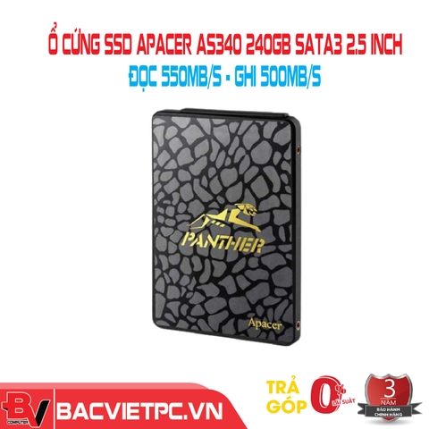 Ổ cứng SSD Apacer AS340 240GB SATA3 2.5 inch (Đọc 550Mbs - Ghi 500Mbs)