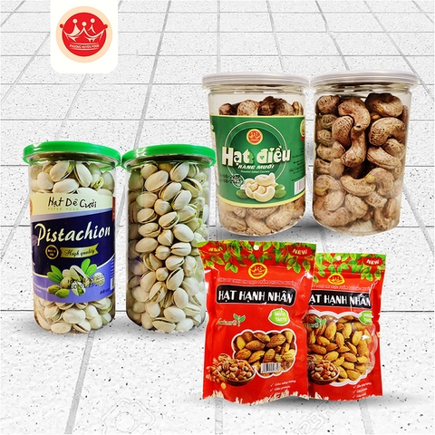 Combo hạt dẻ cười, hạt điều, hạt hạnh nhân