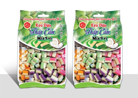 Kẹo dừa thập cẩm Mix 9 vị 240g