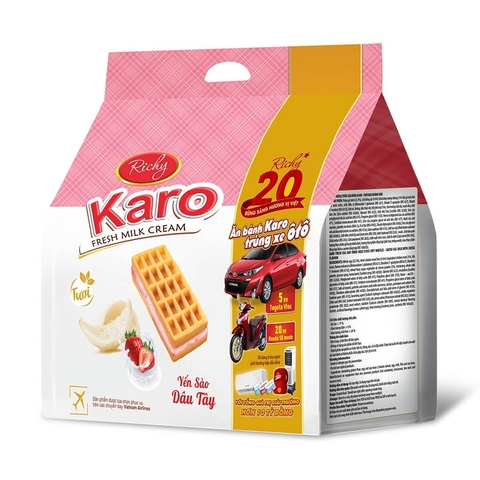 Bánh Karo, vị yến sào dâu tây-Richy, túi (180g).