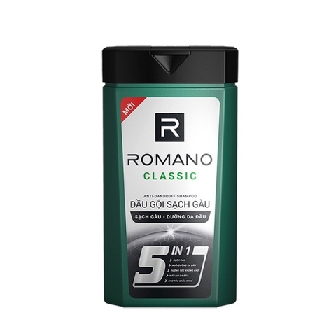 Dầu gội sạch gàu Romano Classic 5 in 1, hương nước hoa, chai (180g).