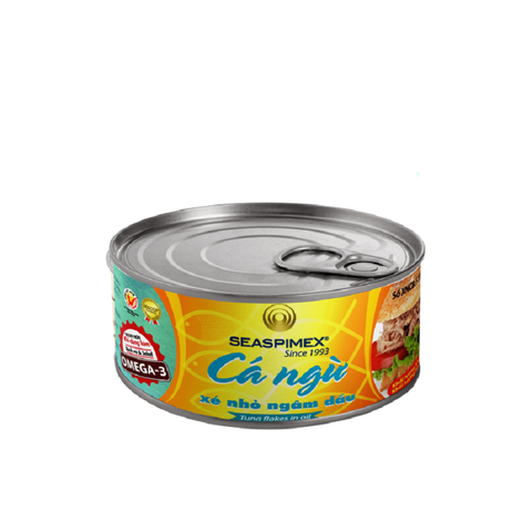 Cá ngừ xé nhỏ ngâm dầu-Seaspimex, hộp (185g),