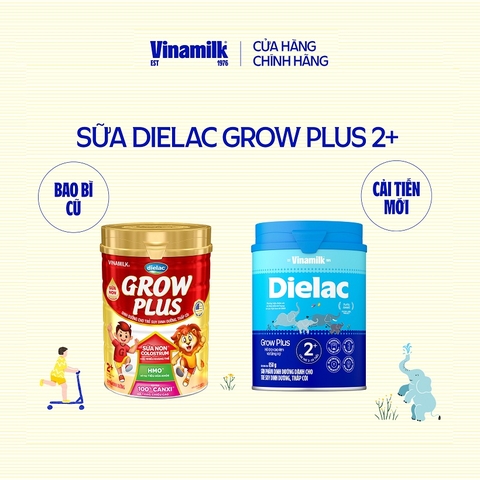 Sữa bột Dielac Grow Plus 2+, Vinamilk-cho trẻ suy dinh dưỡng thấp còi, từ 2-10 tuổi (850g).