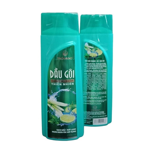 Dầu gội thiên nhiên chanh-sả-bạc hà, 2 trong 1-Thorakao, chai (400ml),