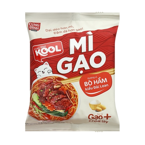Mì Cung Đình Kool, mì gạo-hương vị bò hầm kiểu Đài Loan, gói (77g),
