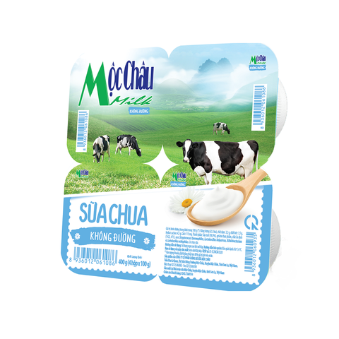 Sữa chua Mộc Châu, không đường (100g*4hộp),