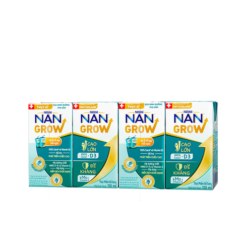 Sữa dinh dưỡng pha sẵn Nan Grow, vỉ (110ml*4)