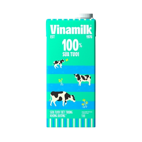 Sữa tươi tiệt trùng không đường, 100% sữa tươi-Vinamilk (1lít).