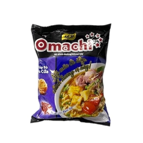 Mì Omachi, hương vị lẩu bắp bò riêu cua-Omachi, gói (80g).