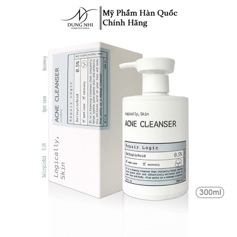 Sữa Rửa Mặt Sinh Học ngừa mụn Logically, Skin ACNE CLEANSER 300ml