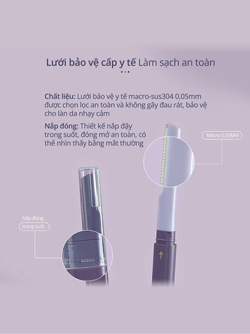 Bộ 2 Dao Cạo Lông Mày Amortals Hai Đầu Tiện Dụng, Dao Tỉa Lông Mày Cạo Râu Tiện Lợi