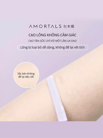 Bộ 2 Dao Cạo Lông Mày Amortals Hai Đầu Tiện Dụng, Dao Tỉa Lông Mày Cạo Râu Tiện Lợi