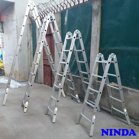Thang nhôm NiNDA ND-205 gấp chữ A 1m5, duỗi thẳng 3m
